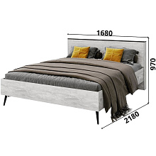 Кровать «Саванна» 160x200 КМК 0973.3, бетон пайн светлый/дуб наварра от магазина Мебельный дом