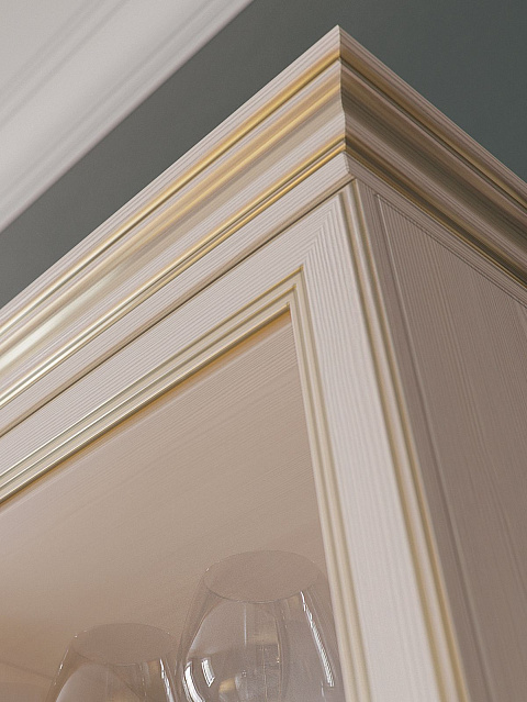 Шкаф-витрина Сиена 2дв, бежевый. Фото 3