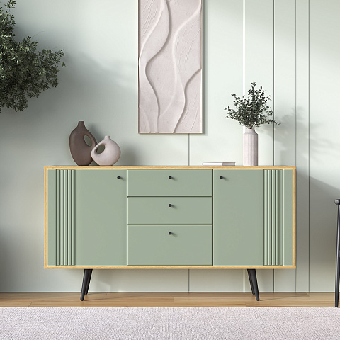 Комод Вега Саксония 150, серо-зеленый. Фото 6