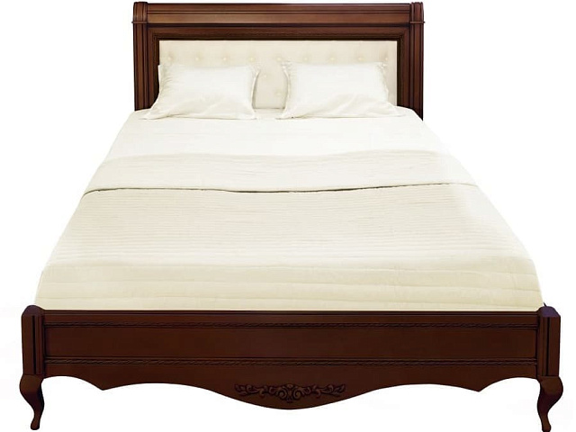 Кровать с мягким изголовьем Неаполь 160 Т-520, вишня. Фото 2
