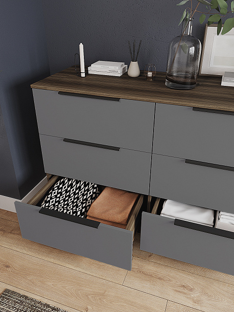 Комод Роза 1300 Ройс, графит скин. Фото 4