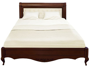 Кровать с мягким изголовьем Неаполь 180 Т-528, вишня) от магазина Мебельный дом