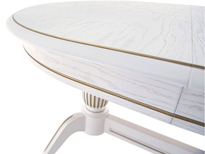 Стол «Леонардо 2» овал 120x90, эмаль белая с золочением от магазина Мебельный дом