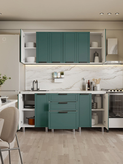 Кухонный гарнитур «Лилия» 1,8м, изумруд. Фото 2