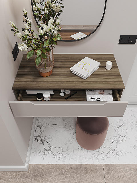 Тумба Роза 900 Тренто, бежевый скин. Фото 4