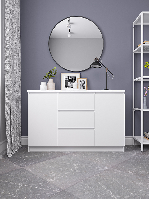 Комод Мори МК 1200.3, Белый. Фото 1
