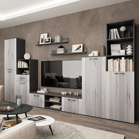 Тумба «Монреаль» 1Д1Я КМК 0986.4, антрацит/дуб канадский арктик. Фото 3