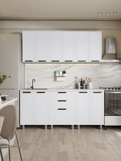 Кухонный гарнитур «Лилия» 1,8м, белый. Фото 1