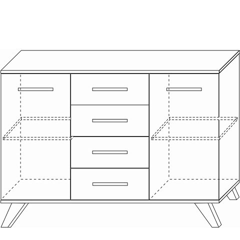 Комод Вега Скандинавия 135, белый глянец. Фото 3