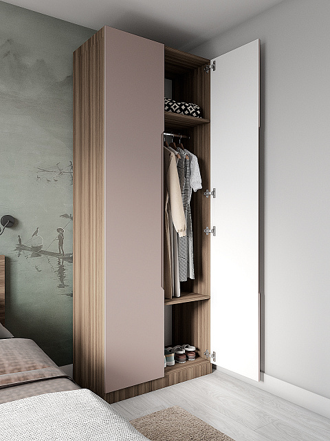 Шкаф Роза 900 Тренто, пудра скин. Фото 4