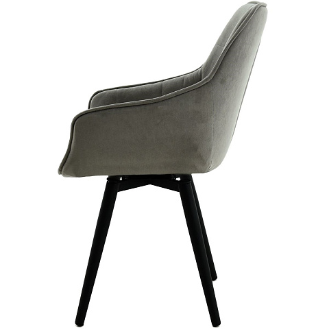 Стул «Торрес», велюр Бренди грей, каркас вращения черный. Фото 4