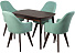 Обеденная группа (стол ПГ-01, массив Диагональ 6/5+4 кресла Дэгни, Ментол), опоры орех. Фото 2