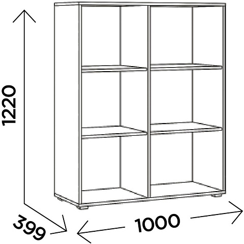 Стеллаж «Виллитус» М3, Дуб вотан/Графит. Фото 2