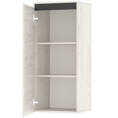 Шкаф пенал «Гретта» 1С навесной, Крафт белый-Антрацит. Фото 3