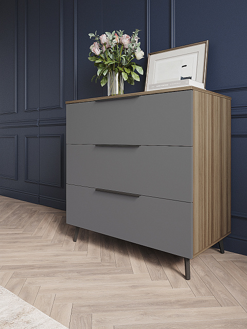 Комод Роза 900 Ройс, графит скин. Фото 1