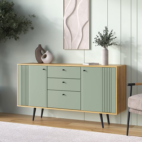 Комод Вега Саксония 150, серо-зеленый. Фото 5