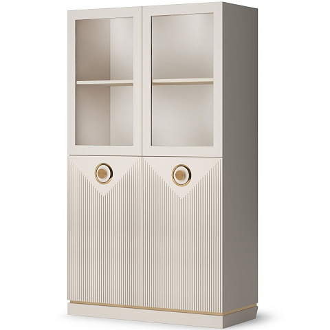 Шкаф-витрина низкая Капри, бежевая. Фото 1