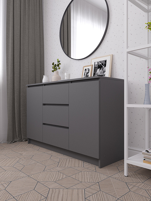 Комод Мори МК 1200.3, Графит. Фото 3