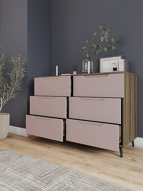 Комод Роза 1300 Тренто, пудра скин. Фото 2