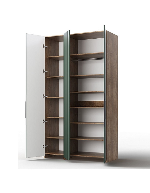 Шкаф «Герта» 3д КМК 0979.4, дуб канзас/зеленый матовый. Фото 2