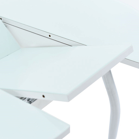 Стол «Ривьера» круг, стекло белый, опоры хром. Фото 5