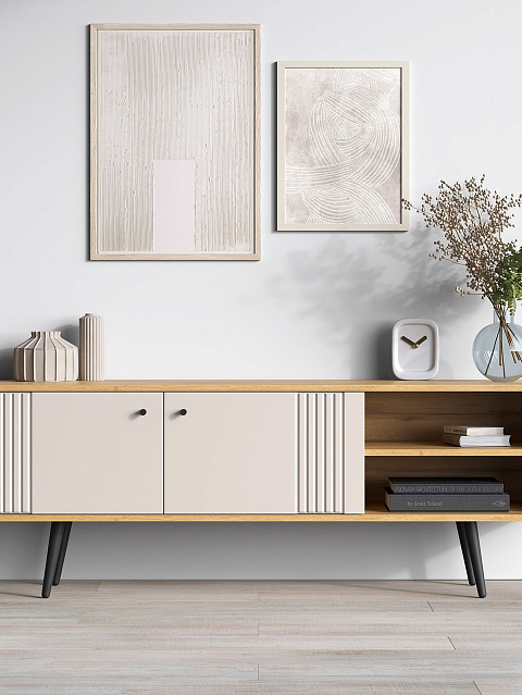 Тумба Вега Саксония ТВ150 с нишами, миндаль. Фото 6