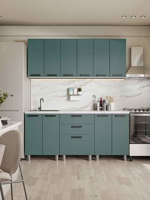 Кухонный гарнитур «Лаванда» 1,8м, изумруд. Фото 1