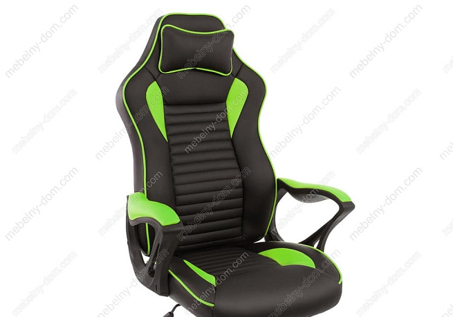 Офисное кресло Leon черное / зеленое. Фото 4