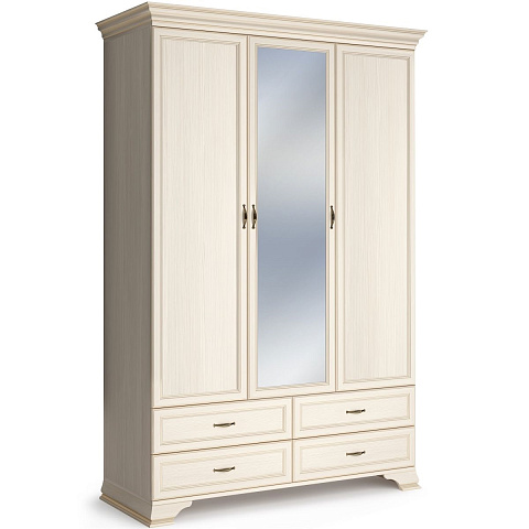 Шкаф Сиена 3дв с зеркалом, бежевый. Фото 2