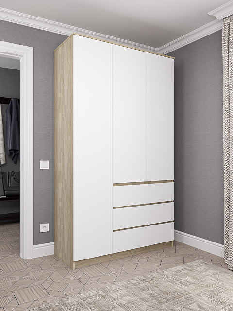 Шкаф Мори МШ 1200.1, Сонома/Белый. Фото 3