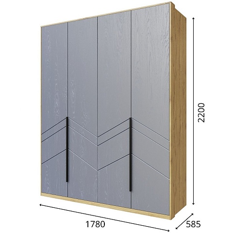Шкаф «Тиана» 4Д КМК 0967.1, дуб наварра/графит. Фото 3
