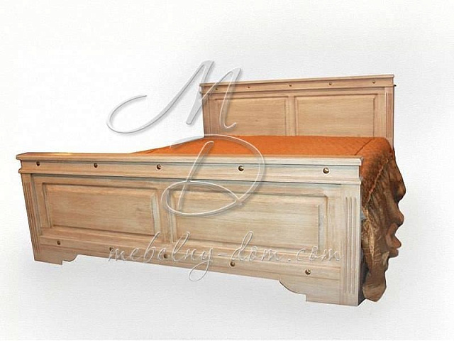 Кровать из массива сосны «Викинг 01», браш. Фото 1