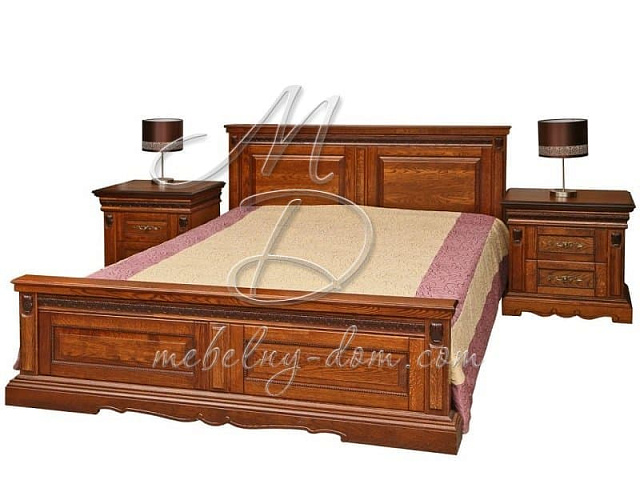 Кровать из массива дуба «Милана 18» П294.06м, черешня. Фото 1