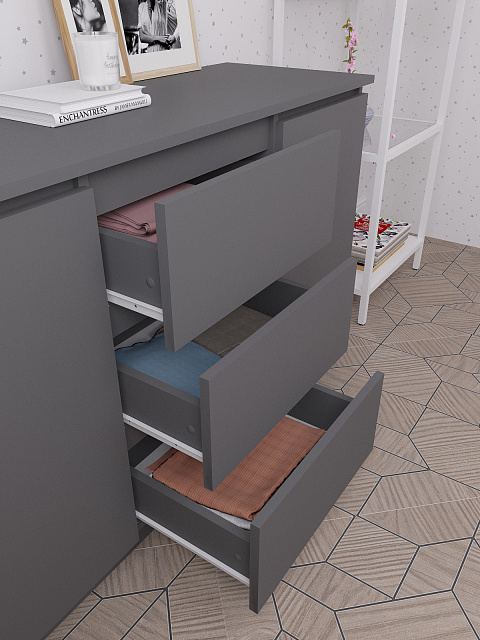 Комод Мори МК 1200.3, Графит. Фото 5