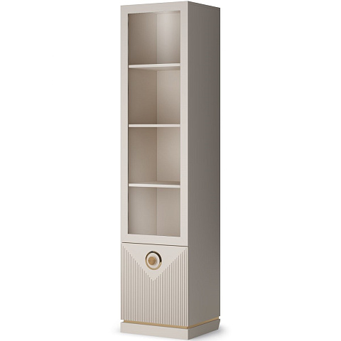 Шкаф-витрина Капри 450 правая, бежевая. Фото 1