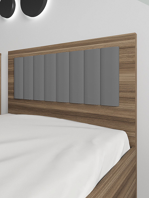 Кровать Роза 90x200см, графит скин. Фото 4