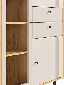 Шкаф с витриной Вега Саксония 94, миндаль от магазина Мебельный дом