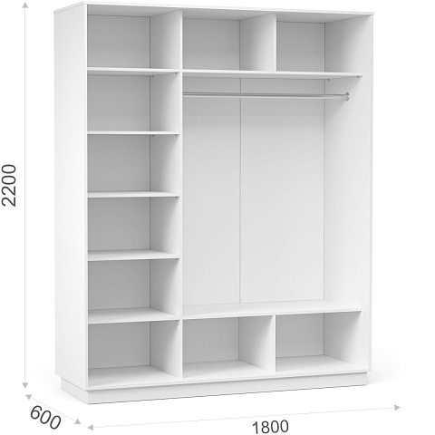 Шкаф-купе «Тетрис» 180/220 ДДД, Белый жемчуг. Фото 2