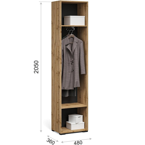 Шкаф «Лацио Сканди» 1д ЛВ, Вотан/Сканди графит. Фото 2