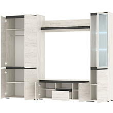 Шкаф с витриной «Гретта» 1В1С, Крафт белый/Антрацит от магазина Мебельный дом