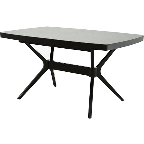 Стол «Оскар» 2м Керамика 140x90, Bayona Grey Natural, эмаль черная. Фото 1