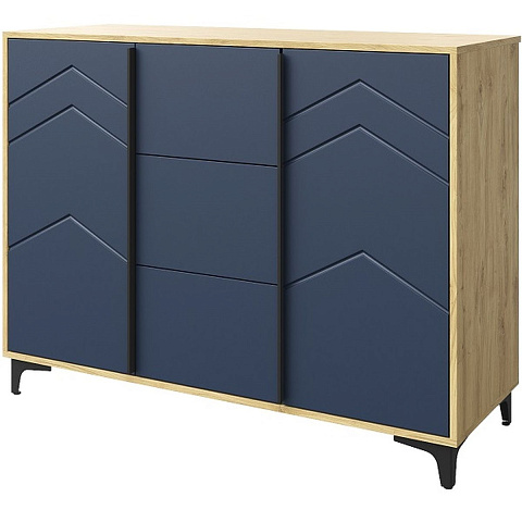 Комод «Тиана» КМК 0967.16, дуб наварра/синий матовый. Фото 1