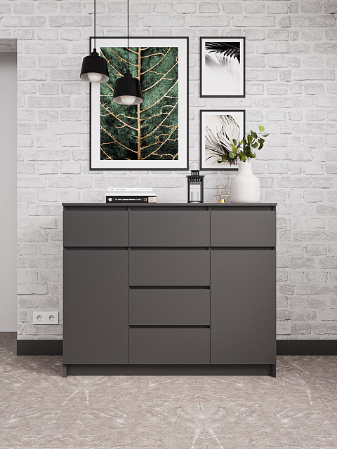 Комод Мори МК 1200.4, Графит. Фото 1