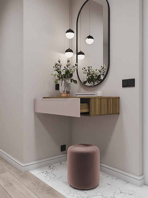 Тумба Роза 900 Тренто, пудра скин. Фото 3