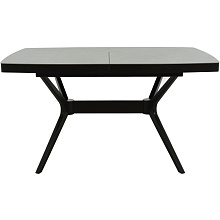 Стол «Оскар» 2м Керамика 140x90, Bayona Grey Natural, эмаль черная от магазина Мебельный дом
