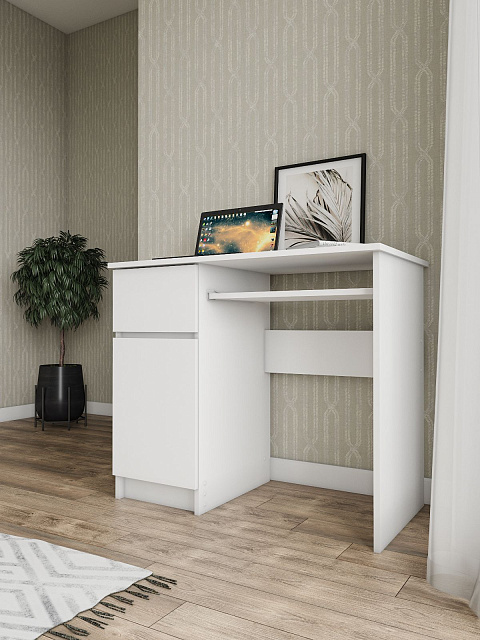 Стол Мори МС-1 левый, Белый. Фото 3