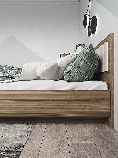 Кровать Роза 90x200см, бежевый скин. Фото 5