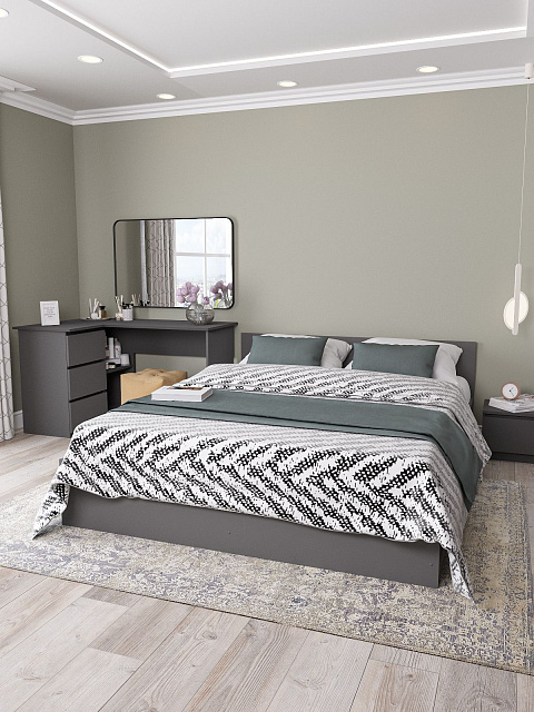 Кровать Мори КРМ 1600.1, Графит. Фото 1