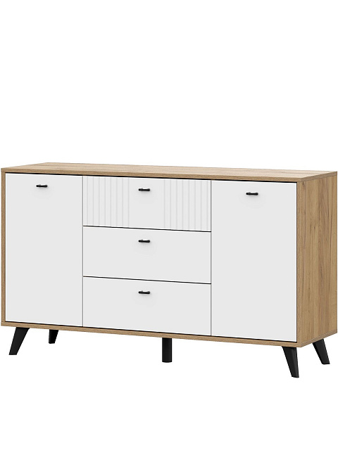 Комод «Милан» 3я2д, дуб золотой/белый. Фото 1