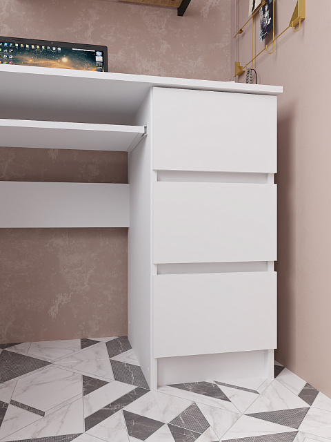 Стол Мори МС-6 правый, Белый. Фото 5